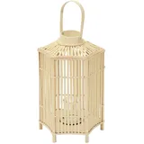 ECD Germany Laterne H60 cm Glas Beige
