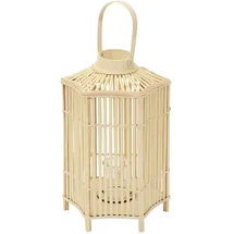 ECD Germany Laterne H60 cm Glas Beige