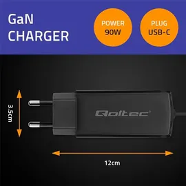 Qoltec 52420 90-W-GaN-Superschnellladegerät 5–20 V 3–4 5 A USB-C 3.1