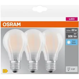 osram homelighting LED Glühlampe 4058075592452 7W E27 Neutralweiß 3 St.