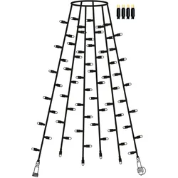 System 24 LED Baummantel - Weihnachtsbaum Licherkette - H: 1,8m - 6 Stränge - ko...