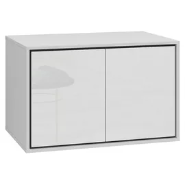 Badplaats Waschbeckenunterschrank Capri 2 Schubladen 78 x 51 cm Weiß Hochglanz
