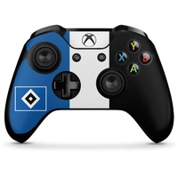 Skin kompatibel mit Microsoft Xbox One X Controller Folie Sticker HSV Streifen Hamburger SV