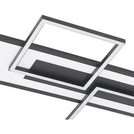 LUCANDE LED Deckenleuchte Narumi dimmbar mit Leselampe Modern, in Schwarz aus Metall 1-flammig Wohnzimmerleuchte