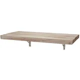 MCW Wandtisch MCW-H48, Wandklapptisch Wandregal Tisch, klappbar Massiv-Holz ~ 120x60cm naturfarben