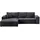 bromarkt Ecksofa PABLO Schlaffunktion Bettkasten L-Form 294x185x85cm Schwarz Links - Schwarz