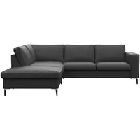 FLEXLUX Ecksofa »Fiore, L-Form«, breite Armlehnen, Füße Alu/schwarz, B/T 241/225 cm, Kaltschaum im Sitz schwarz