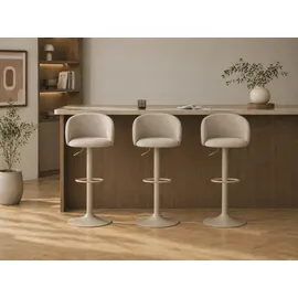 Actona GROUP Barhocker Eleanor gepolstert - drehbar & höhenverstellbar, moderne (1 St), Bequemer Barstuhl mit Fußstütze und Drehfunktion im Scandi Stil beige