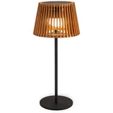 NEW GARDEN Led-Tischleuchte Okinawa, Braun, Schwarz, Naturmaterialien, 16x36x16 cm, höhenverstellbar, 3 Helligkeitsstufen, LED-Leuchtmittel - 2 Jahre Gewährleistung - mind. 14 Tage Rückgaberecht - Braun,Schwarz