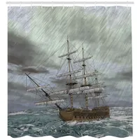 ABAKUHAUS Duschvorhang 175 x 180 cm blaugrau