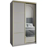 masseno Schwebetürenschrank VARO 120 x 205 x 60 cm Grau