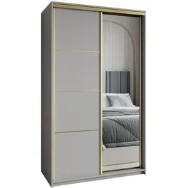 masseno Schwebetürenschrank VARO 120 x 205 x 60 cm Grau