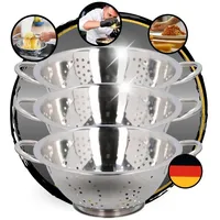 TronicXL 3 Stück Sieb Edelstahl Küchensieb Nudelsieb Abseiher Seiher