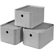 Curver Aufbewahrungsbox S 4 L 3-tlg. hellgrau