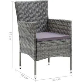 vidaXL Garten-Essgruppe 7-tlg. grau 3070752
