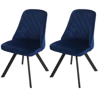 Mendler 2er-Set Esszimmerstuhl HWC-K25, Küchenstuhl Lehnstuhl Polsterstuhl, Metall Samt