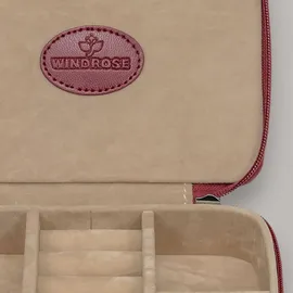Windrose Charmbox klein merino/rot