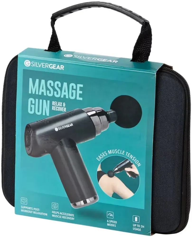 Silvergear Massage Gun Pro – Massagepistole mit 6 Geschwindigkeitsstufen und 4 Aufsätzen Gerät 1 St