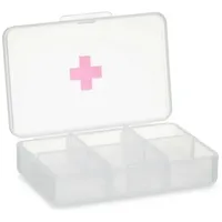 Pillendose mit Fächern transparent Kunststoff (11,5 x 18 x 2,2 cm) (12 Stück)