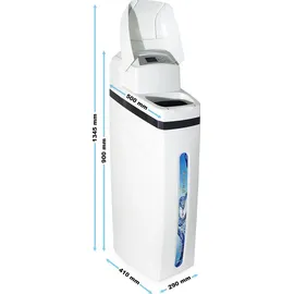 Naturewater Wasserenthärtungsanlage 2000 l/h, automatische Enthärtungsanlage, Entkalkungsanlage mit Ionentauscher, Wasserenthärter mit 25 l Harztank