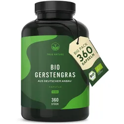 Bio Gerstengras Kapseln, Deutscher Anbau, Vegan & Made in DE 360 St