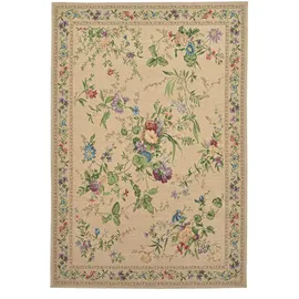 THEKO Flachwebteppich, Beige, Textil, Floral, Rechteckig, 60x90 cm, für Fußbodenheizung geeignet, Teppiche & Böden, Teppiche, Flachgewebe-Teppiche