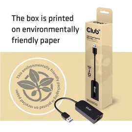 Club 3D USB 3.2 Gen1 Adapter Typ-A zu 2,5 Gigabit Ethernet St./Bu. schwarz