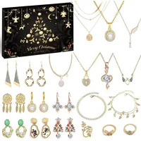 LuxusKollektion Adventskalender Schmuck Frauen Mädchen 2024 für & - Weihnachtskalender 24 Schmuck wie Halskette Ringe Ohrringe