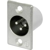 Neutrik NC3MP XLR-Steckverbinder Flanschstecker, Kontakte gerade Polzahl: 3 Silber