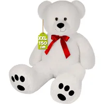 monzana Monzana® Teddybär L - XXXL 50-175cm Weiches Fell Schleife Tatzendruck Geschenk Plüschtier Kuscheltier Stofftier Riesen Teddy Bär