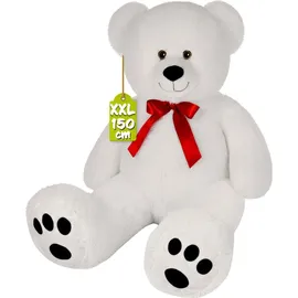 monzana Monzana® Teddybär L - XXXL 50-175cm Weiches Fell Schleife Tatzendruck Geschenk Plüschtier Kuscheltier Stofftier Riesen Teddy Bär