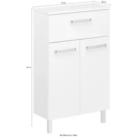 Saphir Unterschrank Quickset 2 Türen, 1 Schublade 50 x 81 x 20 cm Weiß