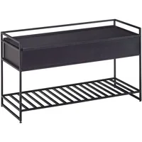 FineBuy Sitzbank FineBuy Flurbank mit Stauraum 90x52x38 cm Massivholz