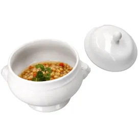 Mambocat LEO Löwenkopf-Terrine 2L mit Deckel weiß XL-Suppenschale Steingut Schüssel