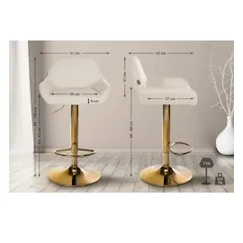 CLP 2er Set Barhocker Braga Gold Stoff creme