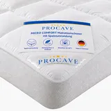 PROCAVE Micro-Comfort Matratzen-Bett-Schoner weiß 180x200 cm mit Spannumrandung | Höhe bis 30cm | Auch für Boxspring-Betten und Wasser-Betten geeignet | Microfaser | 100% Polyester | Matratzen-Auflage