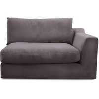 CAVADORE Sofa-Modul "Fiona"mit Armteil rechts / individuell kombinierbar als Ecksofa, Big Sofa oder Wohnlandschaft / 138 x 90 x 112 / Webstoff grau