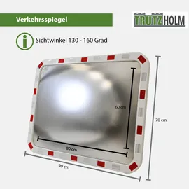 Trutzholm Verkehrsspiegel eckig 60 x 80 cm Rot/Weiß