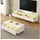 stilvora Couchtisch mit LED Gold/Weiß MDF 110 x 40 x 55 cm