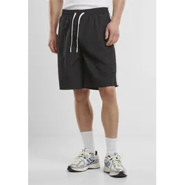 URBAN CLASSICS Badeshorts Board Shorts Patched Stripe Schwarz L