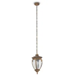 Hängelampe Hängeleuchte Außenlampe Pendellampe Balkon Wetterfest schwarz gold