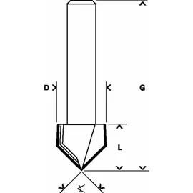 Bosch V-Nutfräser Expert for Wood 8 mm D 31,8 mm L 19 mm G 51 mm 90°