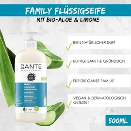 Sante Flüssigseife Bio-Aloe & Limone 500 ml