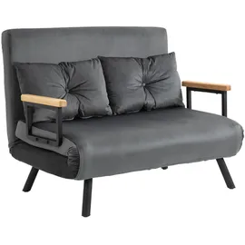 Homcom Schlafsofa mit Sitzkissen grau