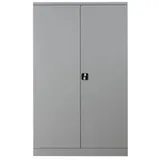 Proregal Stahlschrank Bee 4 Fachböden HxBxT 195 x 120 x 60 cm Pulverbeschichtetes & Verstärktes Fachbodenmaterial Grau & Grau
