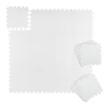 Relaxdays Bodenschutzmatte, 30x30cm, 24er Set, Unterlegmatte, Fitness & Sportgeräte, 2,16 M2, Lärm- & Trittschutz, Weiß