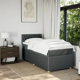 vidaXL Boxspringbett 100 x 200 cm Dunkelgrau