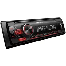 Pioneer MVH-S220DAB-AN, 1-DIN-Autoradio inklusive DAB-Antenne mit RDS und DAB+, rot, USB für MP3, WMA, WAV, FLAC, AUX-Eingang, Android-Unterstützung, iPhone-Steuerung, ARC App
