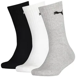PUMA Kinder Socken, 3er Pack - Sport Junior, Frottee-Sohle, Rippbündchen, Logo Mehrfarbig 27-30