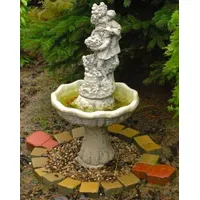 Casa Padrino Jugendstil Gartenbrunnen Kinder & Trauben Grau Ø